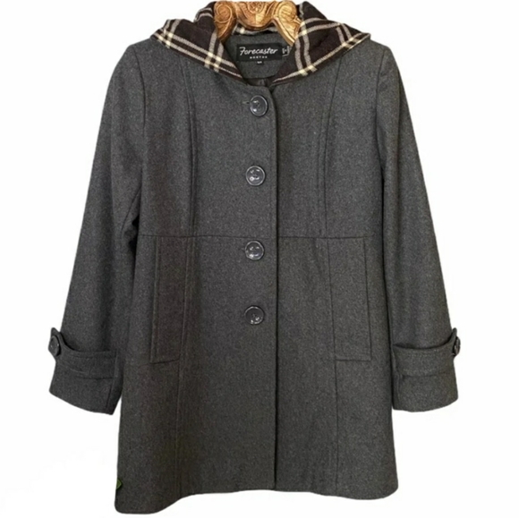 Forecaster Jackets & Blazers - Forecaster Boston Grey Wool Blend Pea Coat w Hood
